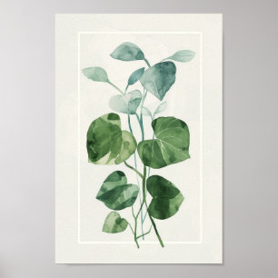 Póster Monstera de color de agua elegante