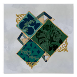 Póster Monstera geométrica