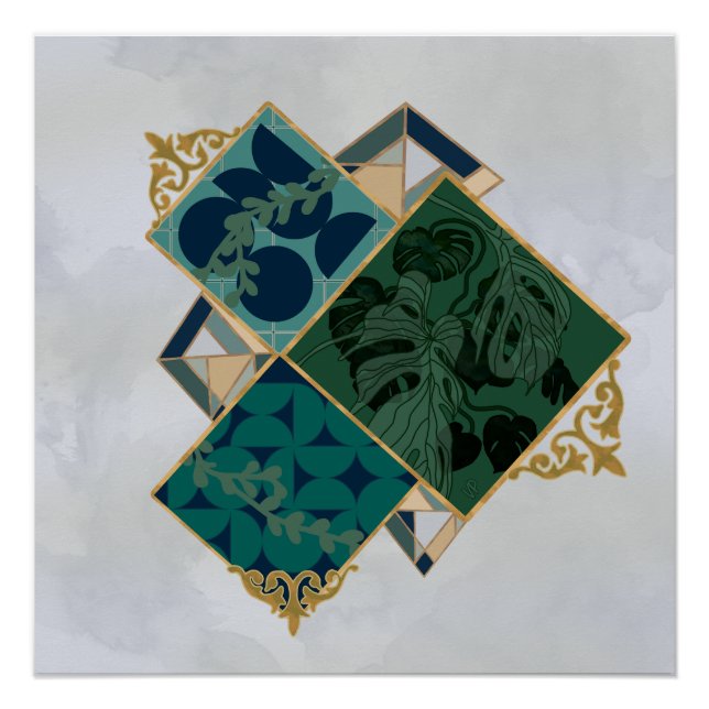 Póster Monstera geométrica (Anverso)