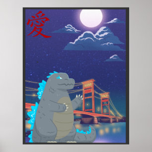 Póster Monstruo Adorable Cutezilla