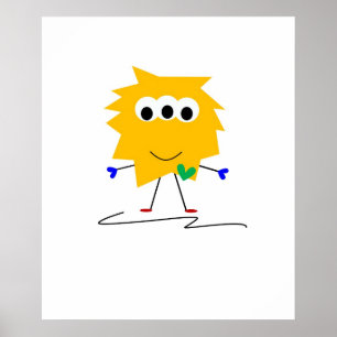 Póster Monstruo Amarillo Difuso