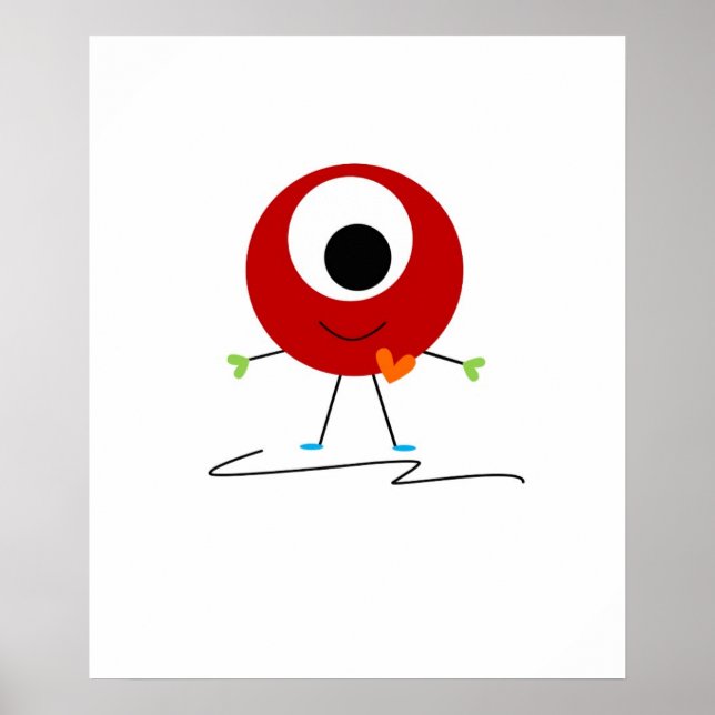 Póster Monstruo Amistoso Rojo (Frente)