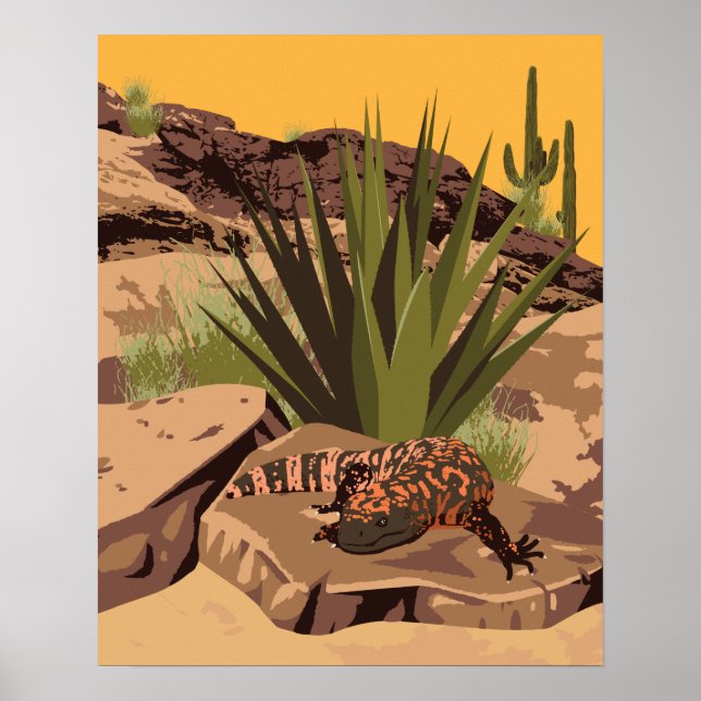 Póster Monstruo de 20"x16" en el suroeste de Gila (Frente)