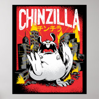 Póster Monstruo de Chinzilla Chinchilla