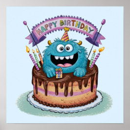 Póster Monstruo de Cumpleaños