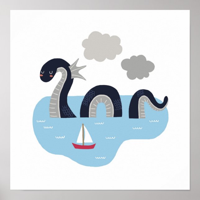 Póster Monstruo de Cute Loch Ness (Frente)
