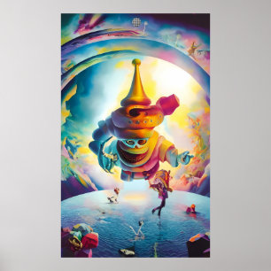 Póster Monstruo de Fiesta de Año Nuevo