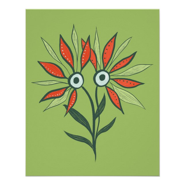 Póster Monstruo de flores Personajes de dibujos animados  (Anverso)