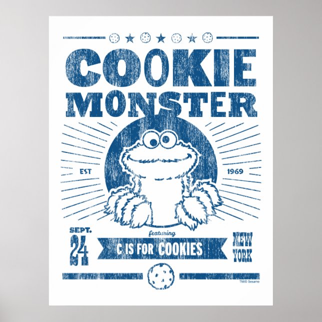 Póster Monstruo de la cookie - C es para cookies (Frente)