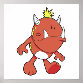 Póster monstruo de la fisura del fuego de la pudrición