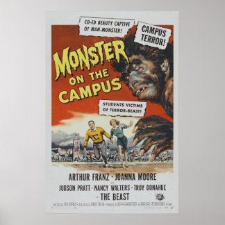 Póster Monstruo de la película de terror Campus Classic