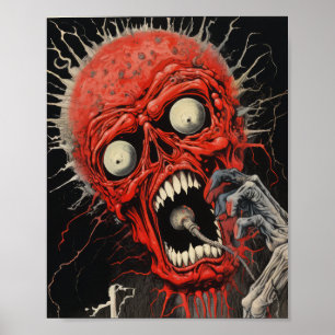 Póster Monstruo de la Pesadilla Surrealista Poster aplast