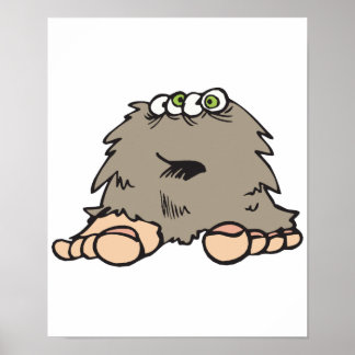 Póster monstruo de los pelos gordos