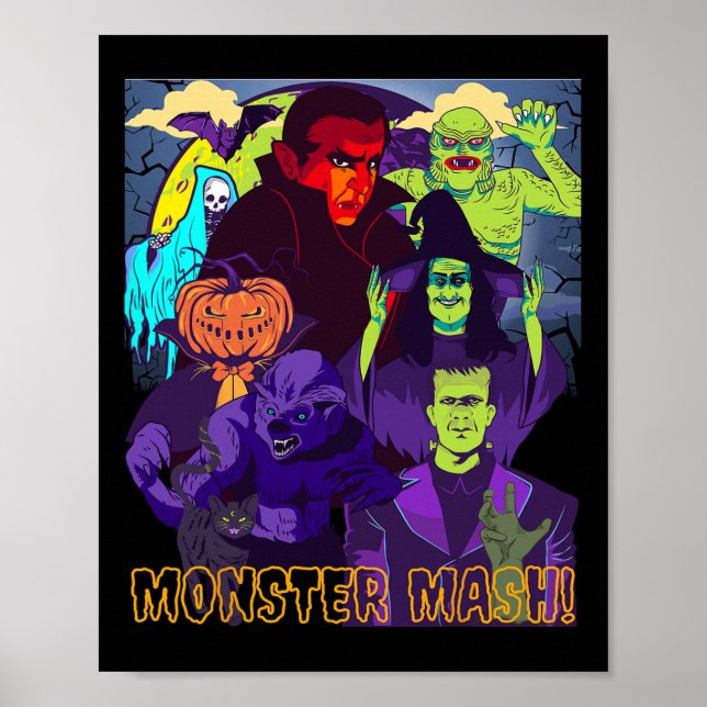 Póster Monstruo de Twear Tee Mash Halloween disfraz diver (Frente)
