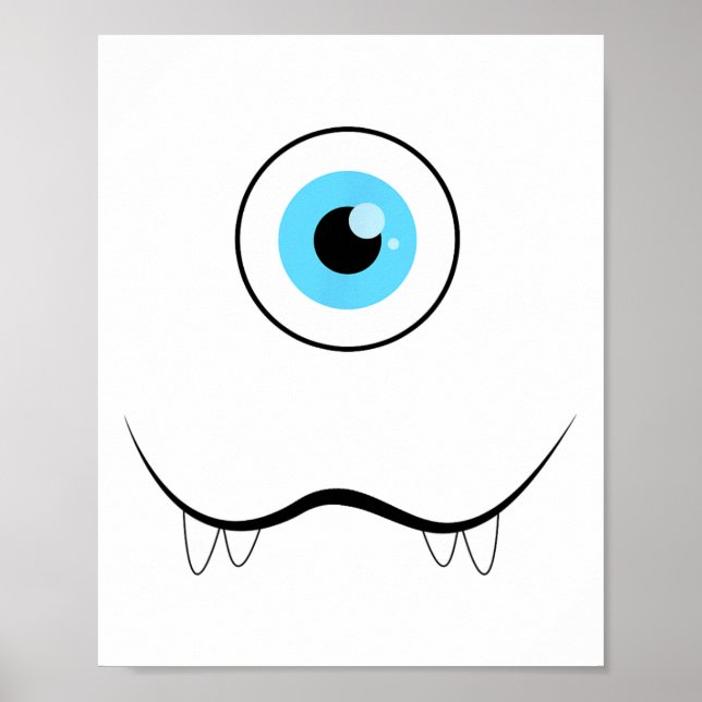 Póster Monstruo de una ojeada con cara de ojal divertida  (Frente)