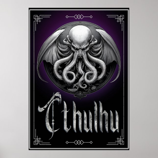 Póster monstruo del horror de Cthulhu Halloween (Frente)
