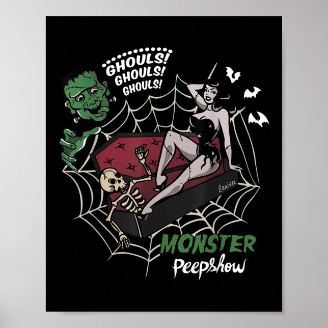 Póster Monstruo divertido de Frankenstein Amantes de mons (Frente)