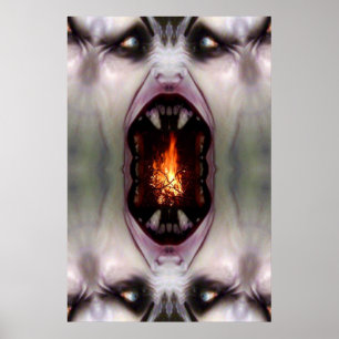 Póster Monstruo en la chimenea