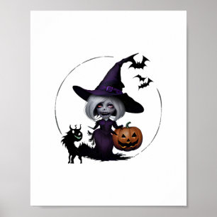 Póster Monstruo En Pegatina De Halloween