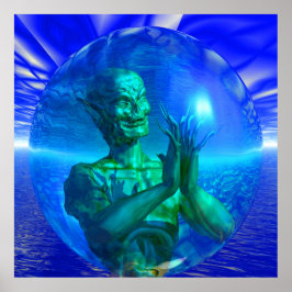 Póster Monstruo en una burbuja