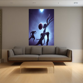 Póster Monstruo extranjero jugando al baloncesto | Poster