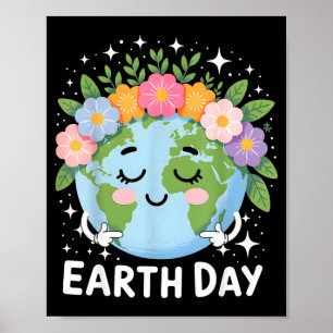 Póster Monstruo floral lindo día de la tierra mes 2026