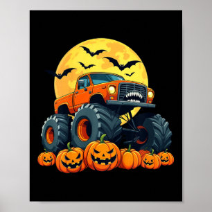 Póster Monstruo infantil Camión Calabaza Halloween Jack O