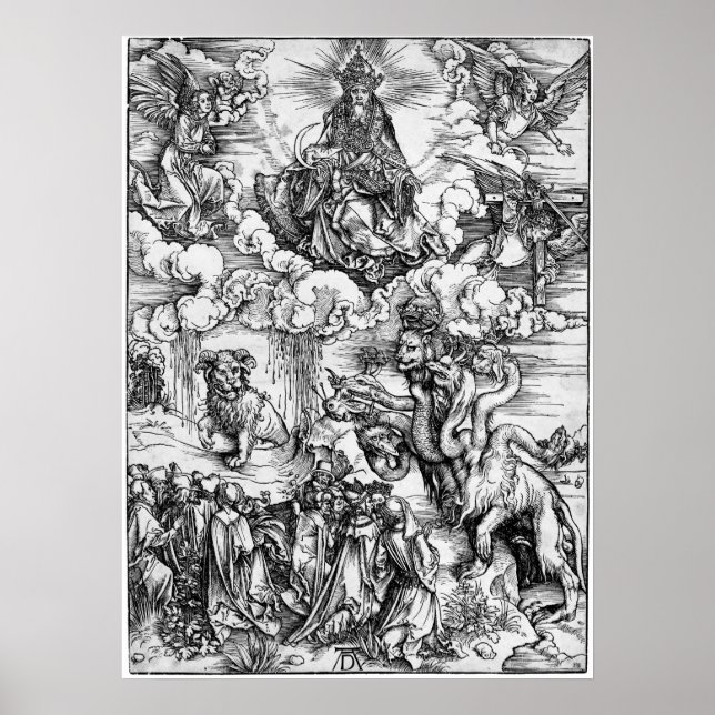 Póster Monstruo marino de grabado de Albrecht Durer (Frente)