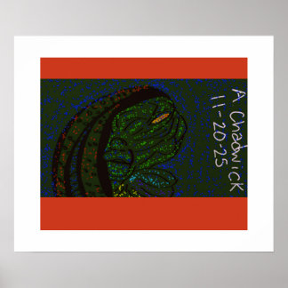Póster Monstruo Marino Floral