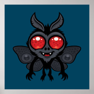 Póster Monstruo Mothman Criptido Cute Espeluznante