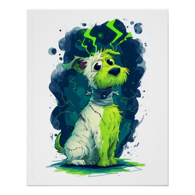 Póster Monstruo Mut � Perro Lindo de Halloween (Anverso)