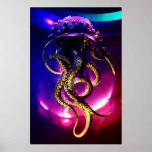 Póster Monstruo Poster del Octopus - Épic Kraken Digital 