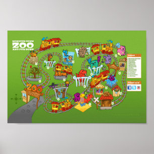 Póster Monstruo Roly-Poly Poster "Mapa de Zoológicos" (12