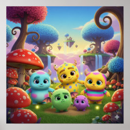 Póster Monstruos bebes adorables