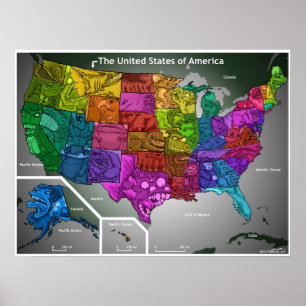Póster Monstruos de Estados Unidos