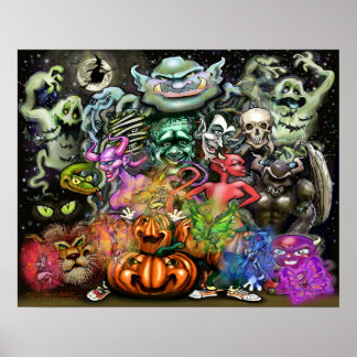 Póster Monstruos de Halloween