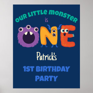 Póster Monstruos de los Alpes Primer cumpleaños nuestro p
