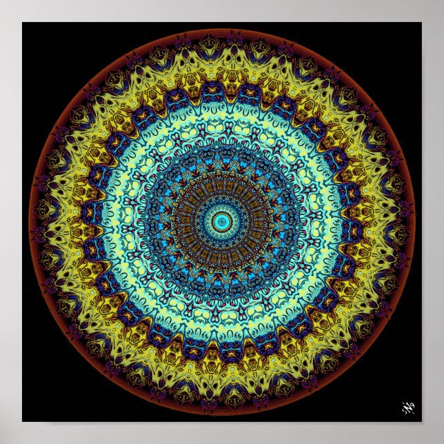 Póster Monstruos de Mandala (búhos, gorilas y homunculi) (Frente)