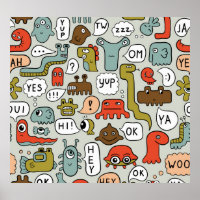 Monstruos de Personalizados amables: fondo sin inc