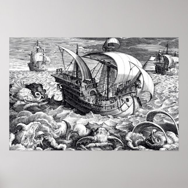 Póster Monstruos marinos (Frente)