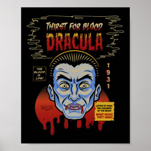 Póster Monstruos universales Drácula Máscara de Halloween