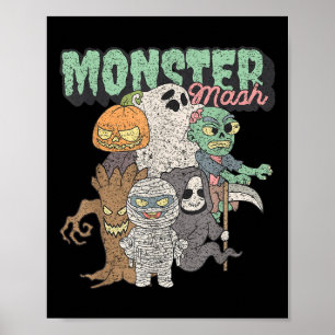 Póster Monstruoso Mash de Monstruos Divertidos de Películ