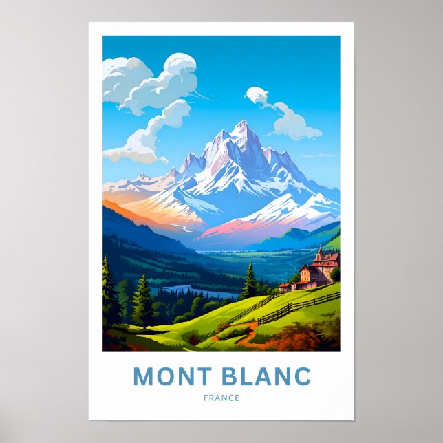 Póster Mont Blanc Francia Viajes impresos (Frente)