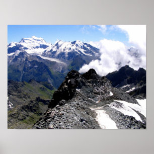 Póster Mont Fort con montañas y glaciares