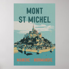 Póster Mont Saint Michel ilustracion Francia Poster