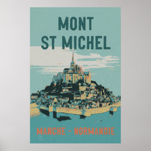 Póster Mont Saint Michel ilustracion Francia Poster
