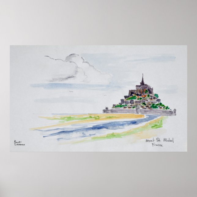 Póster Mont Saint-Michel, Normandía, Francia (Frente)