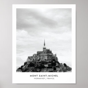 Póster Mont SaintMichel France Black & White Travel Photo