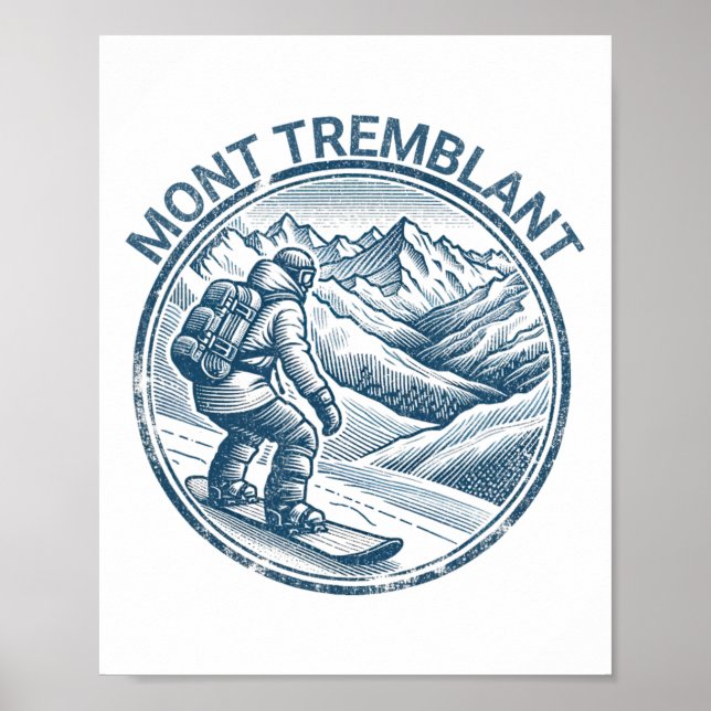 Póster Mont Tremblant Canadá Snowboarder Snowboard (Frente)