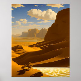 Póster Monta un desierto y un árbol